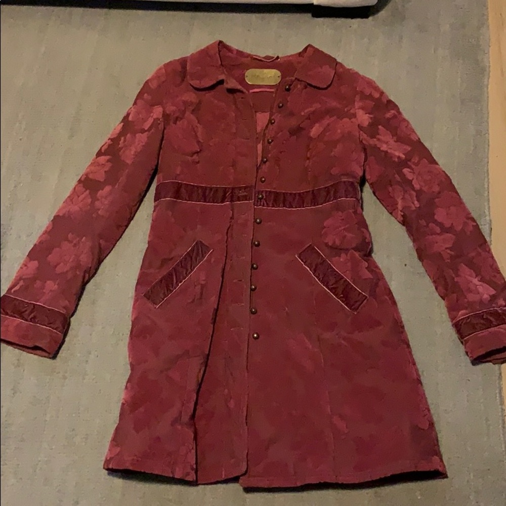 Free People Floral Long Jacket